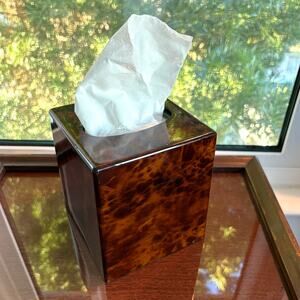 Nancy Calhoun Designs Tortoiseshell Tissue Box Cover Lacquered